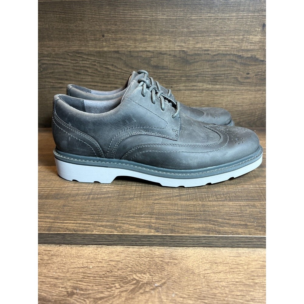 NWB Rockport Mens Charlee Wingtip Oxfords Gray Leather 9M
